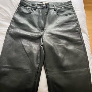 Wilfred Black Straight Leg Faux Leather Jeans